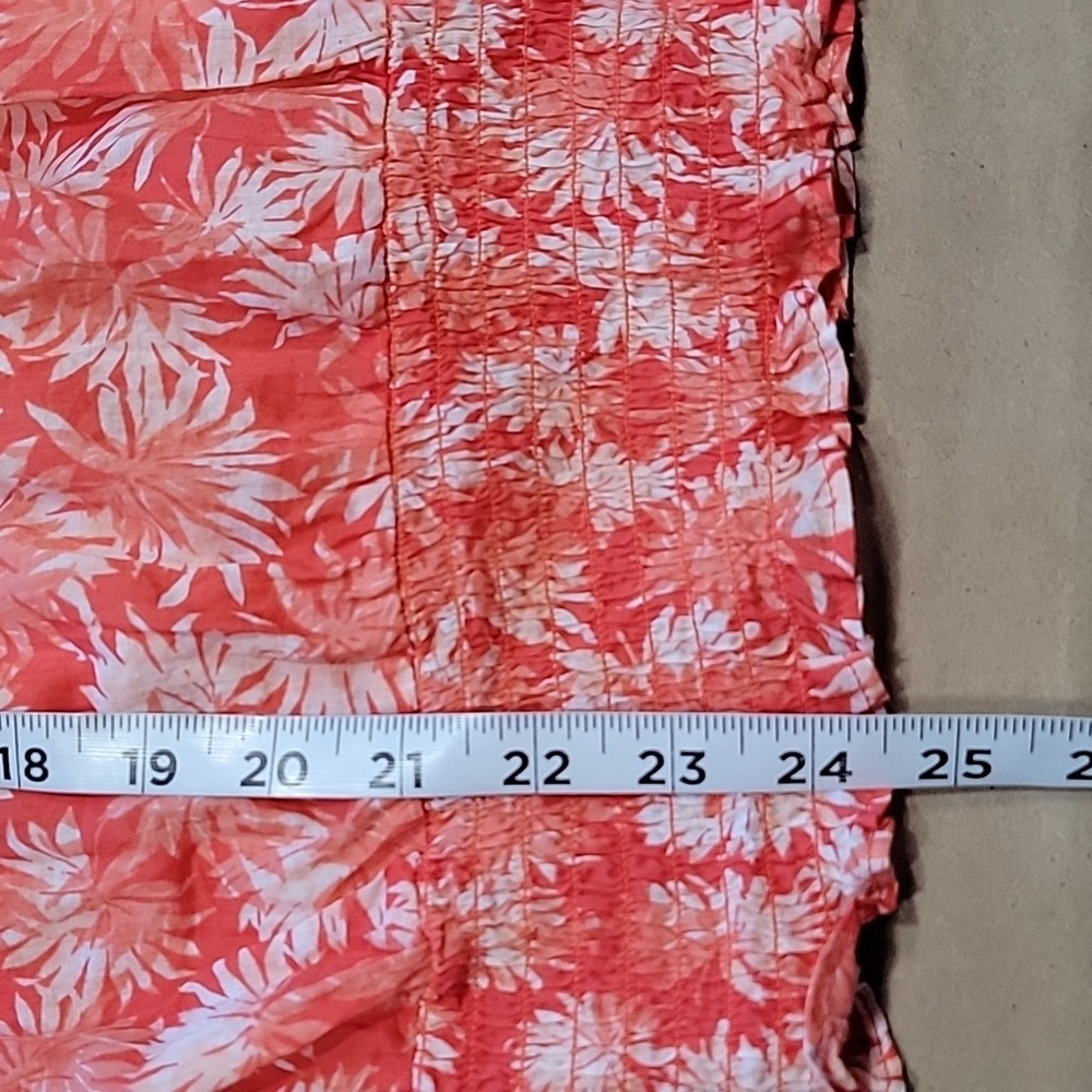 MICHAEL Michael Kors Size XL Coral White Palm Pattern Kimono Sleeve Blouse - Picture 12 of 15